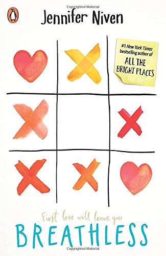Book cover featuring a tic-tac-toe grid with watercolor hearts and crosses on white background.