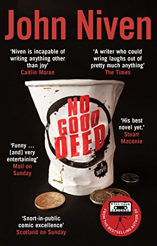 Book cover: "No Good Deed" by John Niven, with a crumpled cup image.