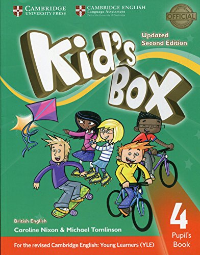 Kid's Box Level 4 Pupil's Book cover with children and bicycles.