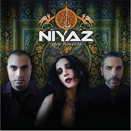 Niyaz album cover: ornate design with three faces and winged figures.