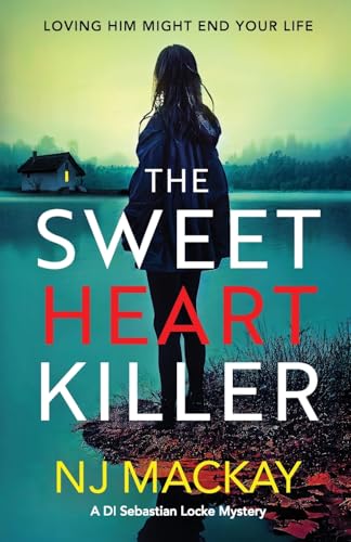 Book cover: woman standing by water, title "The Sweetheart Killer".