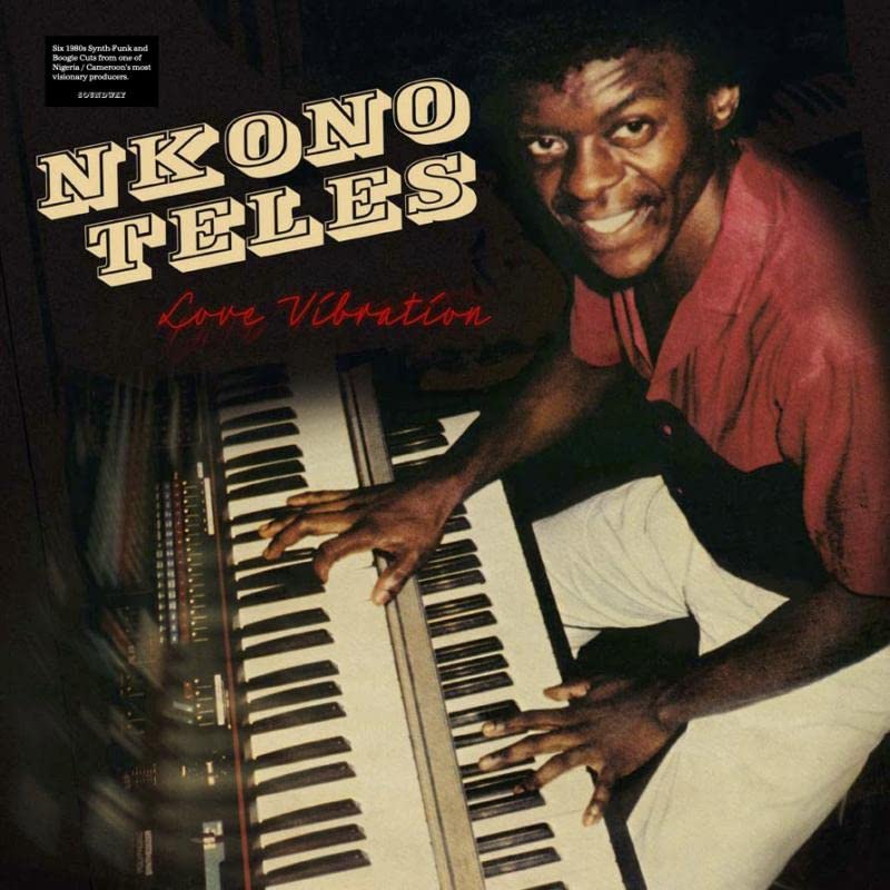 Nkono Teles album cover: man at a keyboard, red background.