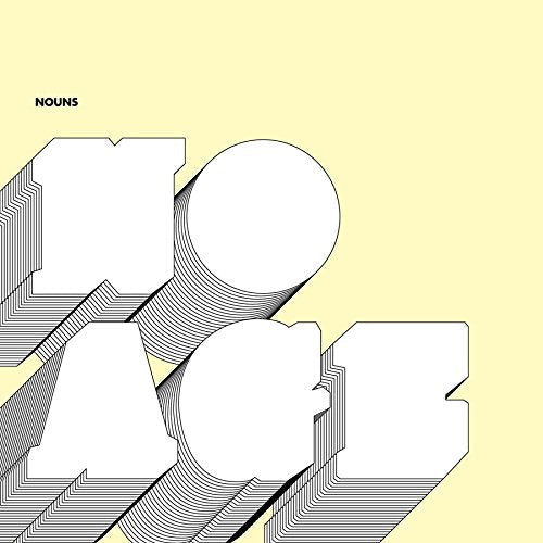 No Age - Nouns" CD cover with abstract white lettering on yellow.