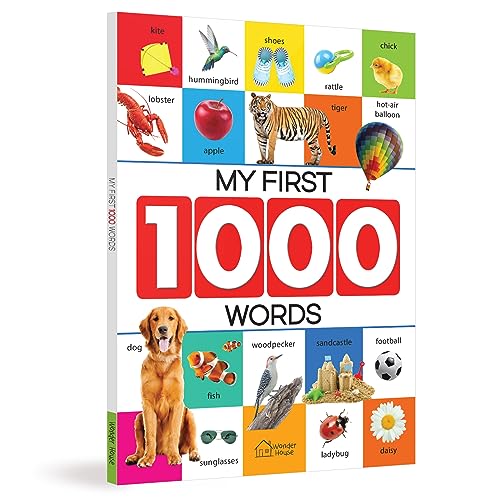 Children's book cover with colorful images of animals, objects, and numbers.