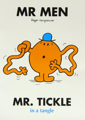 Mr. Tickle book cover featuring the orange character with long arms tied in knots.