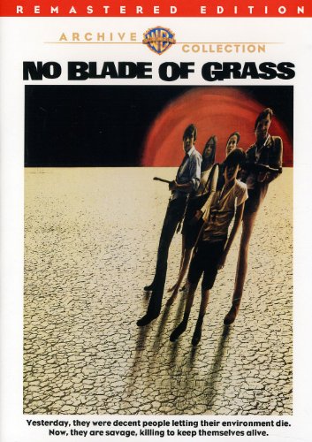 DVD cover for “No Blade Of Grass” showing a group with guns in a desert.