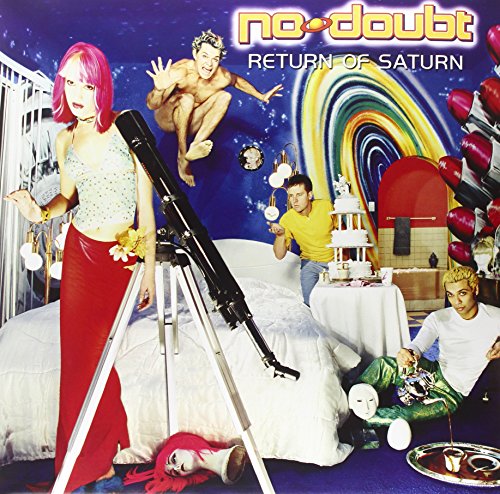 Album cover for No Doubt’s “Return of Saturn” featuring band members and surreal imagery.