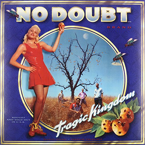 No Doubt Tragic Kingdom album cover featuring Gwen Stefani and band members in a field.