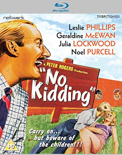“No Kidding” Blu-ray cover featuring a surprised man and playful scene.