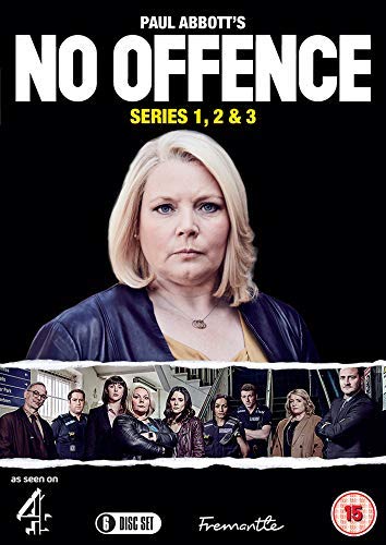 No Offence" DVD cover featuring a woman and police officers.