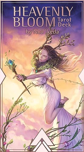 Tarot deck cover featuring a woman with flowing hair and floral imagery.
