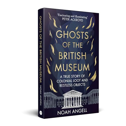 Book cover: “Ghosts of the British Museum” with a dark blue and gold design.
