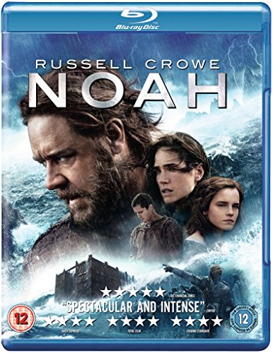 Noah" Blu-ray cover featuring Russell Crowe and Emma Watson, stormy background.