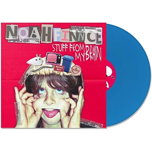 Noahfinnce vinyl record with red cover art and a blue disc.