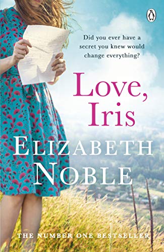 "Book cover featuring a woman in a blue dress holding letters in a field."