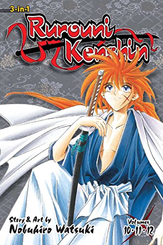 Manga cover featuring Kenshin Himura holding a katana against a grey patterned background.