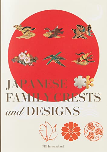 Book cover with red circle, Japanese crests, and gold lettering.