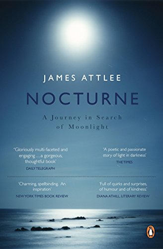 Book cover for “Nocturne” with a moonlit seascape and white text.