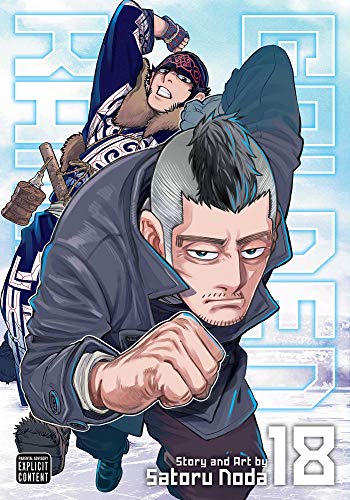 Golden Kamuy volume 18 cover: two men in winter clothing, manga style.