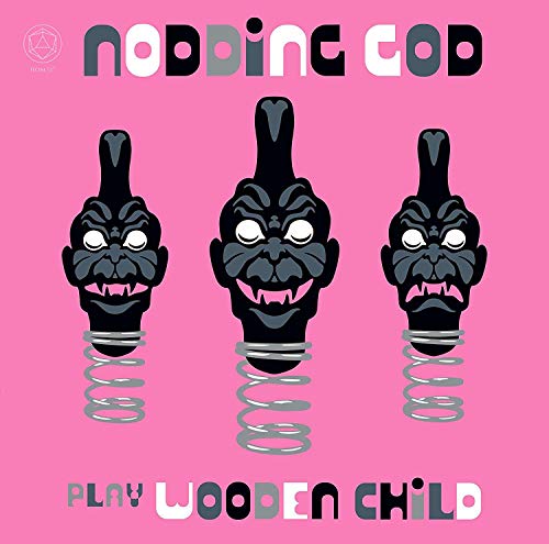 CD cover with three black, stylized nodding head figures on springs.