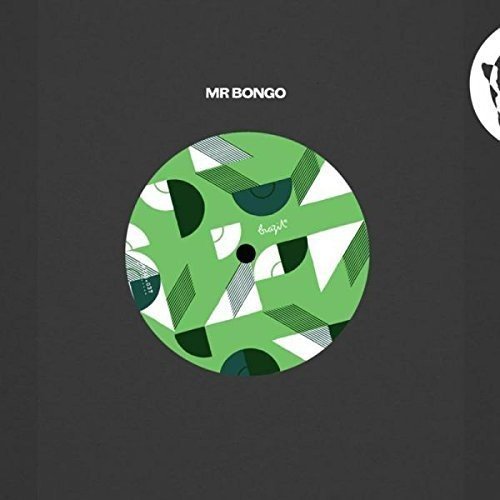Green vinyl record with geometric pattern and central label hole.