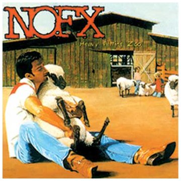 Album cover featuring a man hugging a sheep in a farmyard scene.