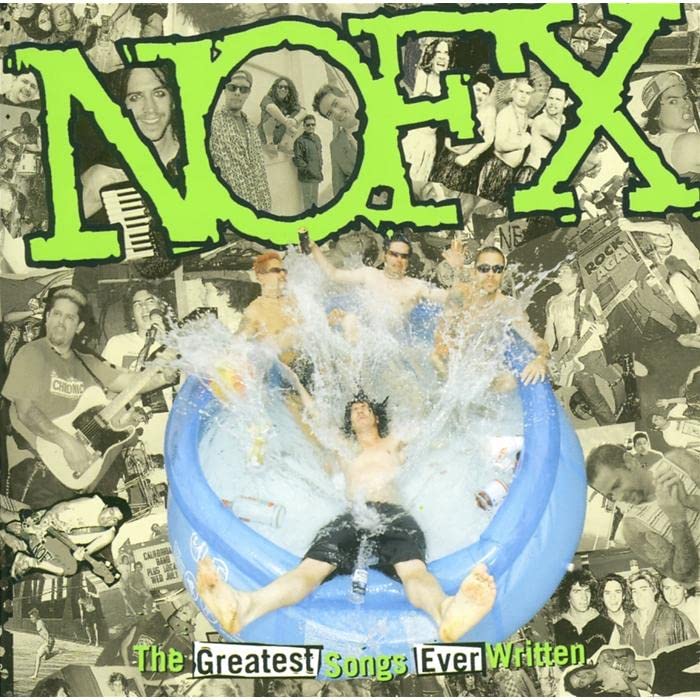 NOFX album cover featuring a collage of band photos and a blue inflatable pool.