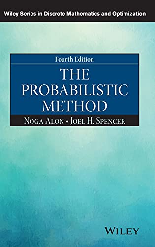 Book cover: "The Probabilistic Method," fourth edition, by Noga Alon and Joel H. Spencer.