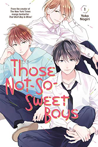 Manga cover featuring three young men with colorful text and art.