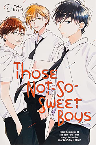 Manga cover: three young men in white shirts with red text title.