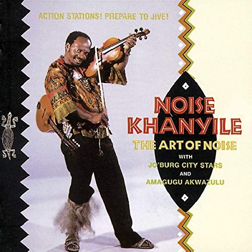 Noise Khanyile playing violin on CD cover, colorful patterned background.