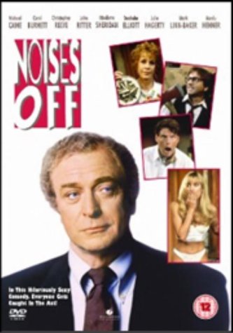 DVD cover for Noises Off featuring Michael Caine and several smaller cast photos.