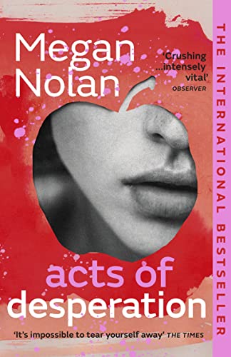 Book cover: close-up of a woman’s face partially obscured by a red shape.