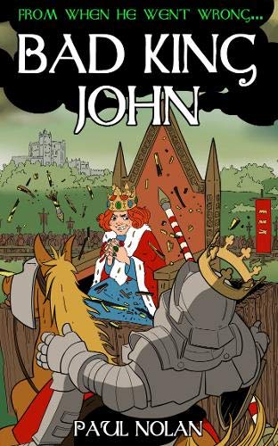 Cartoon book cover depicting King John with a knight and castle backdrop.
