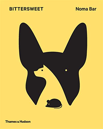 Yellow book cover with black silhouettes of a dog and mouse.
