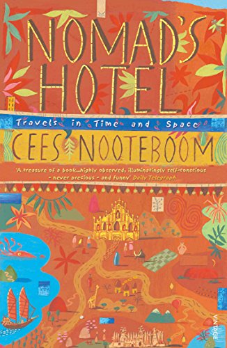 Book cover for "Nomad's Hotel" with illustrated map and orange background.