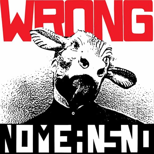 Black and white album cover featuring a sheep and bold red text.