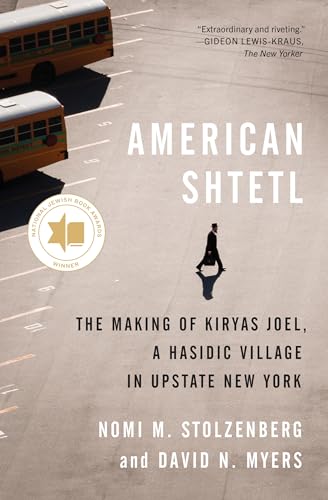 Book cover: "American Shtetl" with a man walking on pavement.
