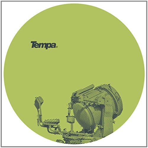 A green vinyl record with a black illustration of a person and "Temp a" text.