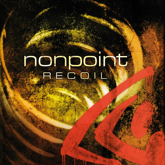 Nonpoint's "Recoil" album cover: swirling gold and black with red text.