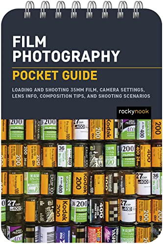 Spiral-bound film photography guide with colorful rolls of 35mm film pictured.
