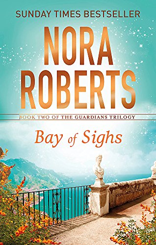 Book cover: "Bay of Sighs" by Nora Roberts, coastal scene, gold text.