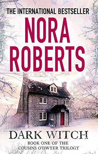 Book cover: snowy landscape with a house, title “Dark Witch” in pink.