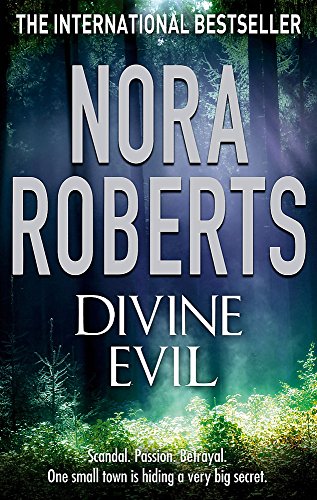 Book cover for “Divine Evil” by Nora Roberts, dark forest background.