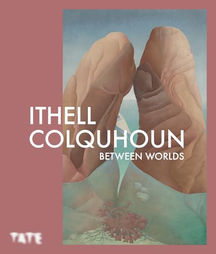 Book cover featuring a surreal painting of rock formations above water with text overlay.
