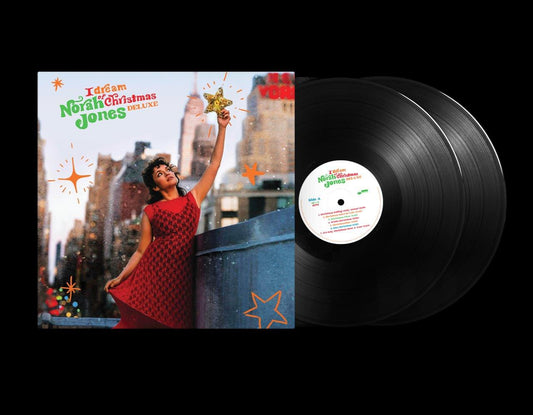 Norah Jones “I Dream Of Christmas” black vinyl record with cover art.