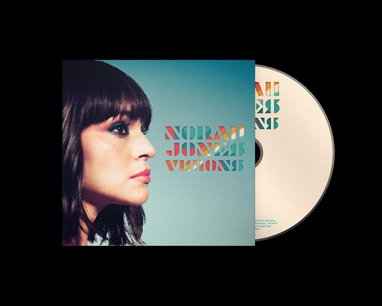 Norah Jones “Visions” CD case with portrait and disc beside it.