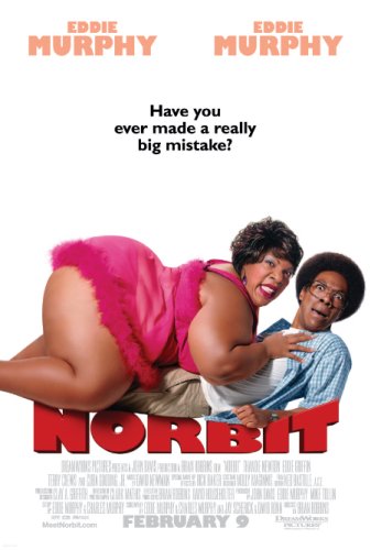 Norbit DVD cover featuring Eddie Murphy in multiple roles, comedic scene.