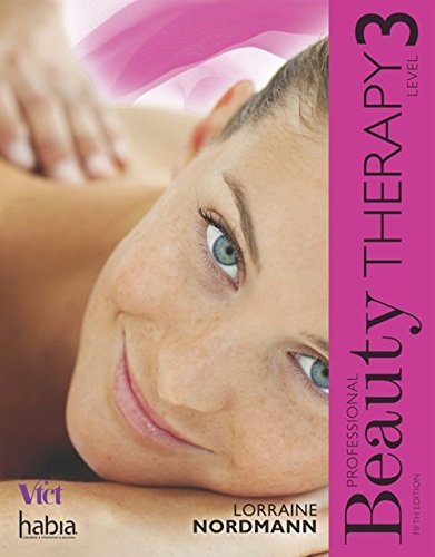 Textbook cover titled Professional Beauty Therapy Level 3 featuring a woman receiving a massage.