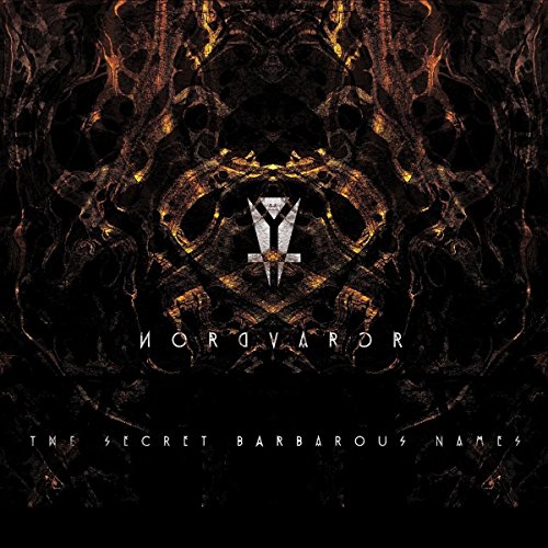 CD cover with abstract gold and black patterns, a central symbol, and white text.